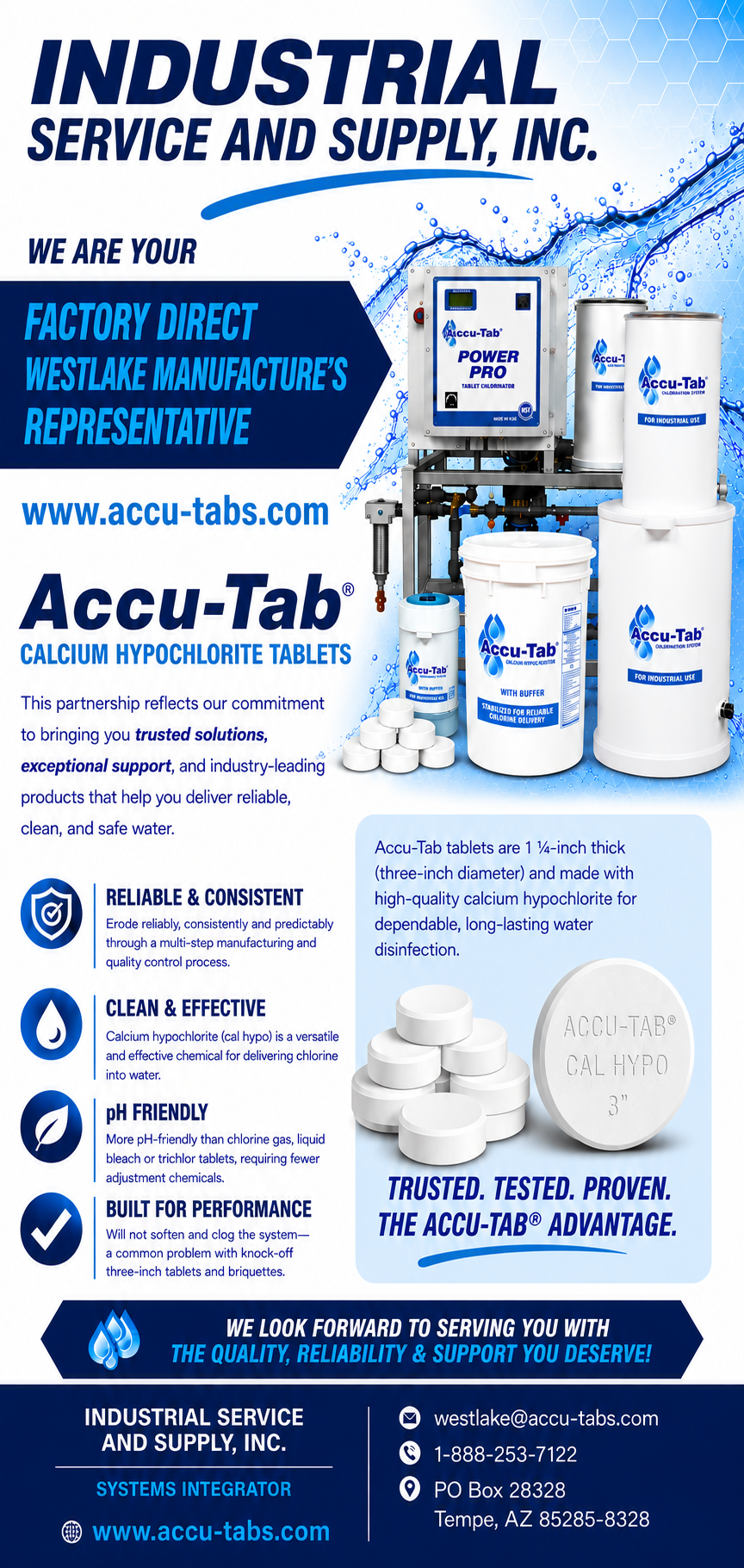 Click on this image to request information on our products at Westlake Accu-tabs